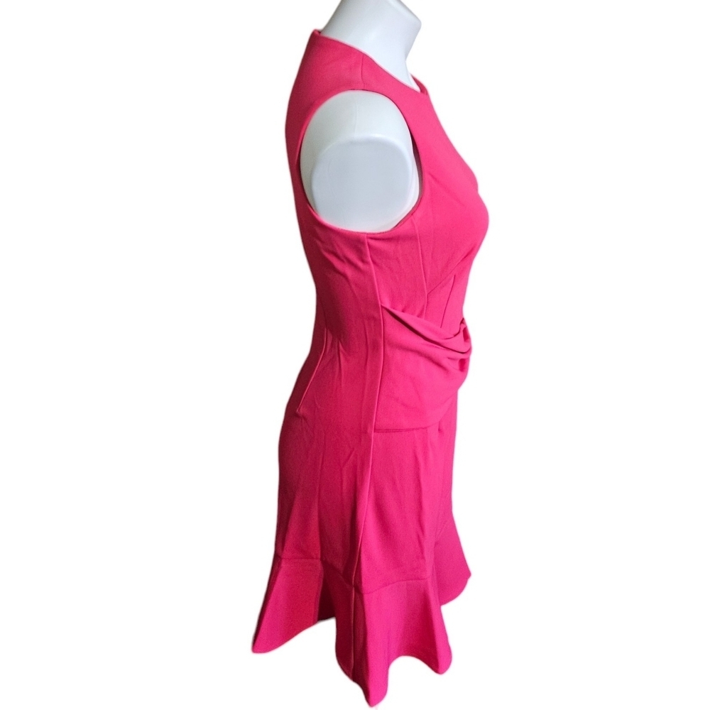 Eliza J Sleeveless Stretch Crepe Shift dress with Bow detail Hot Pink Size 4 - Picture 7 of 16